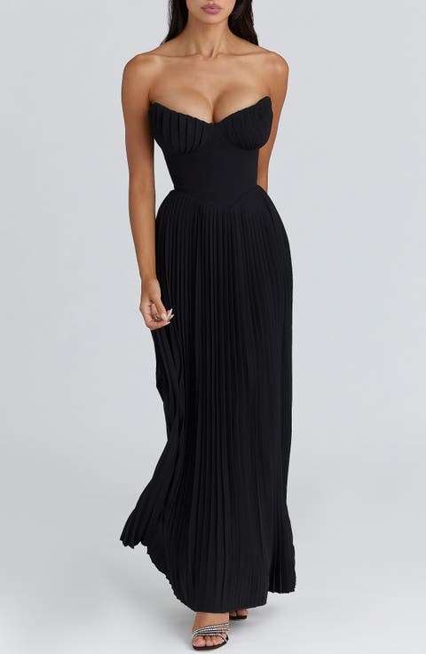 Marcella Pleated Georgette Dress