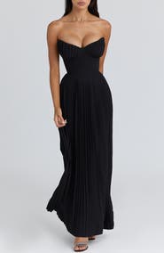 HOUSE OF CB Marcella Pleated Georgette Dress