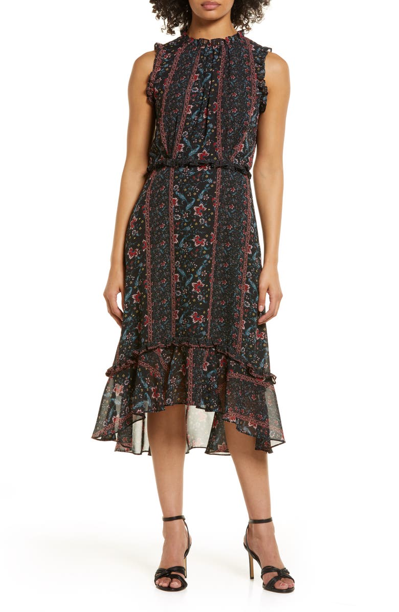 Julia Jordan Sleeveless Mock Neck Midi Dress, Main, color,