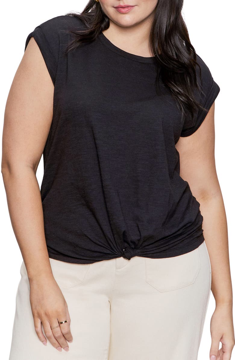 Sanctuary Knotted Muscle Tee, Main, color, Black