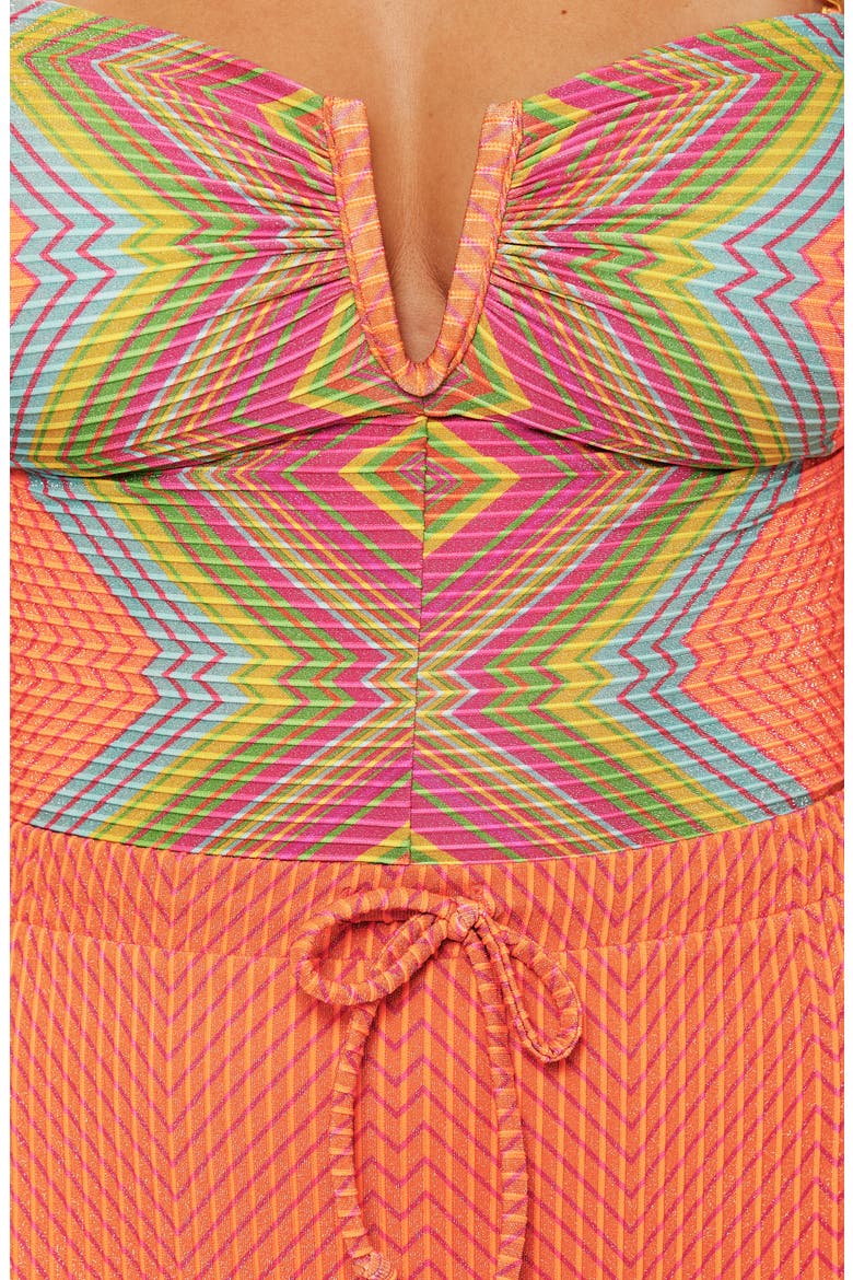 Summer Sunrise Metallic Rib One-Piece Swimsuit, Alternate, color, ORANGE MULTI