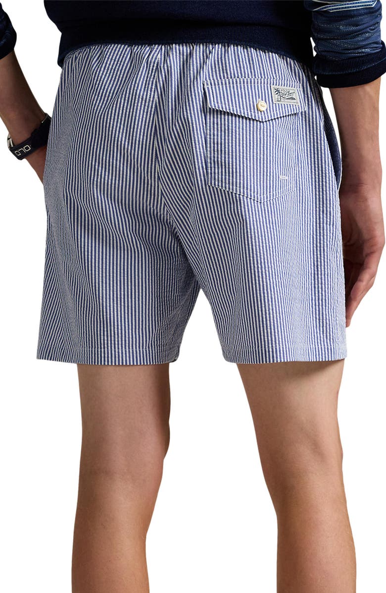 Polo Ralph Lauren Traveler Seersucker Swim Trunks, Alternate, color, Blue