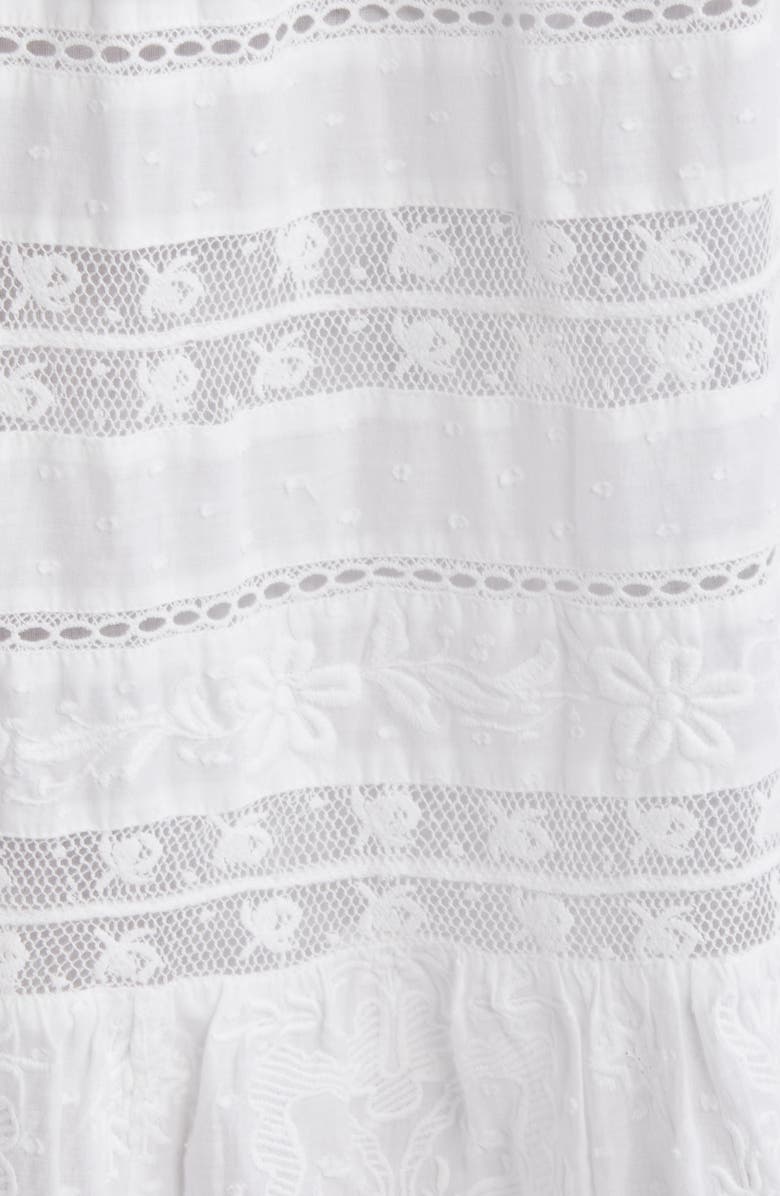 LoveShackFancy Donna Lace Tie Waist Maxi Skirt, Alternate, color, White