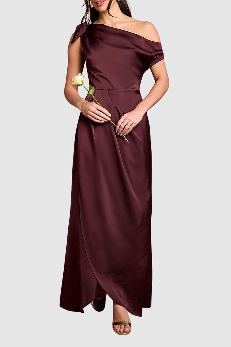 Detail Bow Maxi Dress, Alternate, color, Espresso