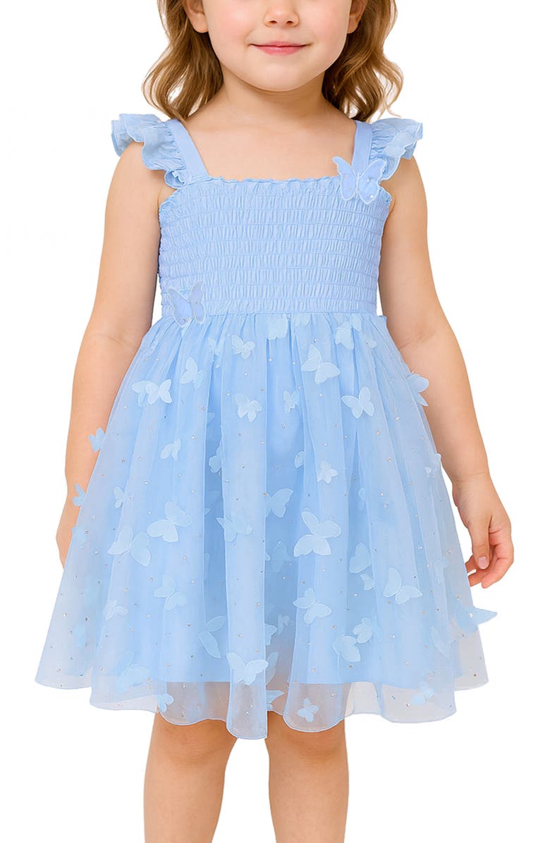 Zunie Kids' 3D Butterfly Dress, Alternate, color, Blue