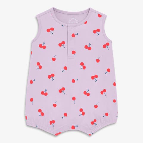 Baby Organic Henley Bubble Shortie In Summer Fruits