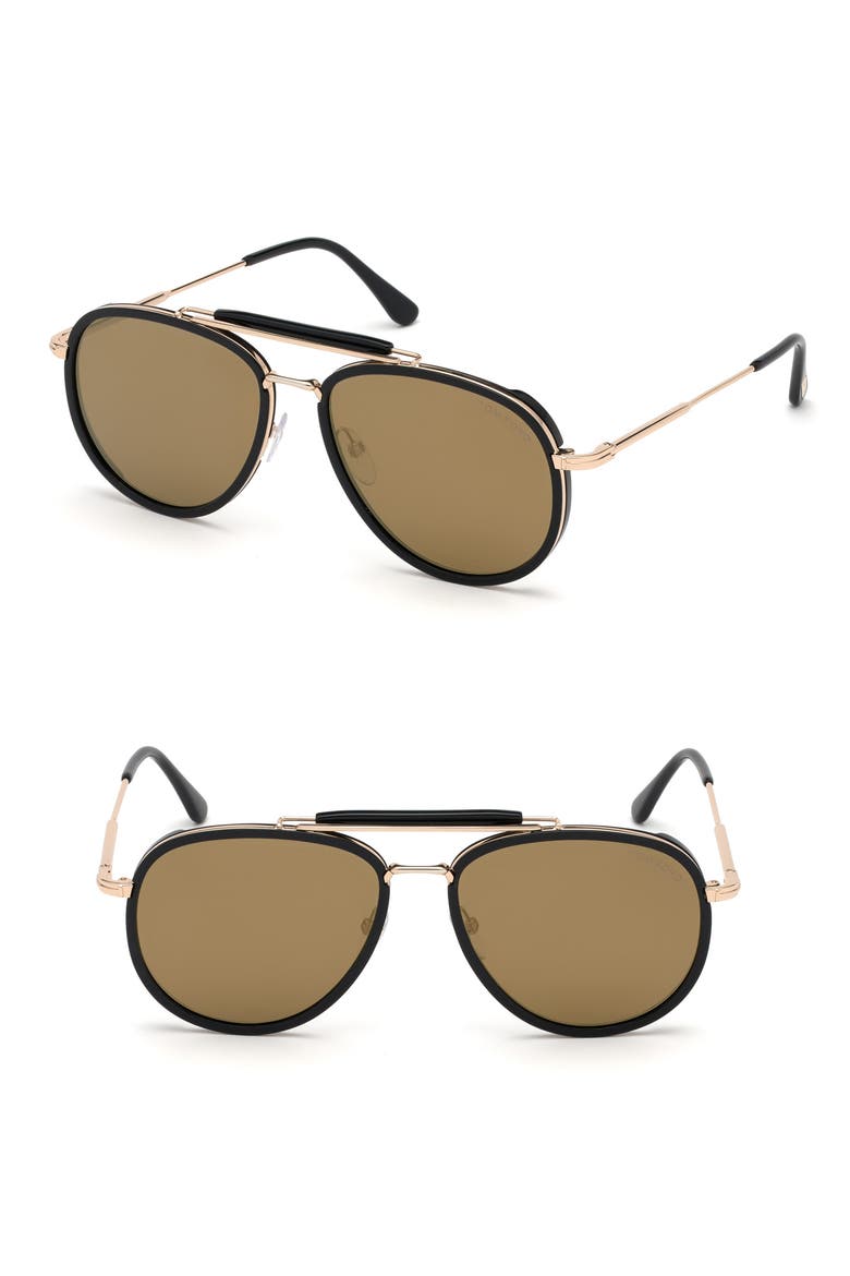 Tripp 58mm Aviator Sunglasses, Main, color, RHODIUM/ GREY GRADIENT