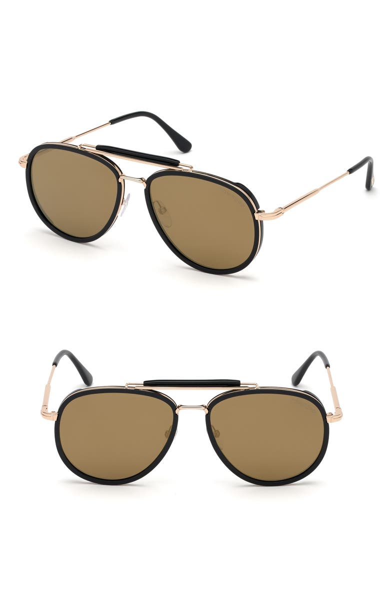 TOM FORD Tripp 58mm Aviator Sunglasses, Main, color, 