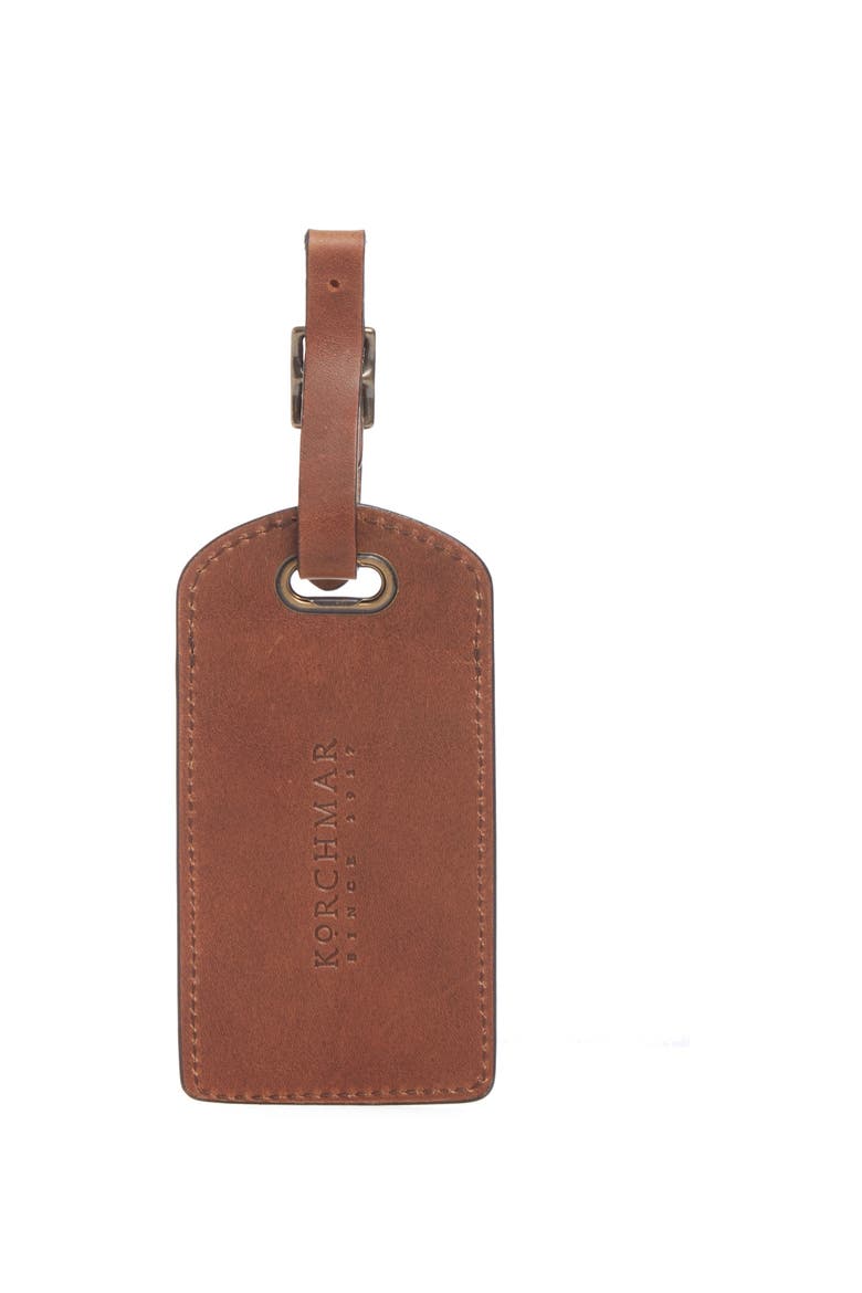 Polo Leather Luggage Tag, Alternate, color, Espresso