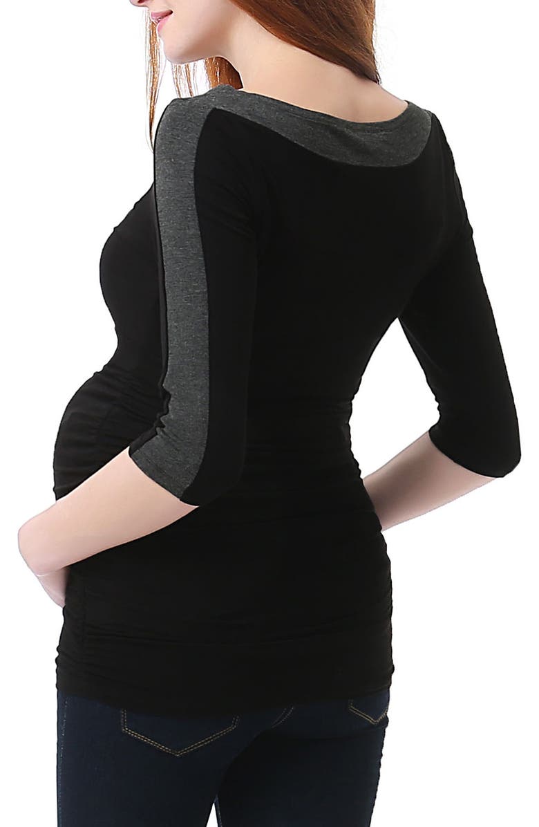 Kimi and Kai Isabel Colorblock Ruched Maternity Top, Alternate, color, 