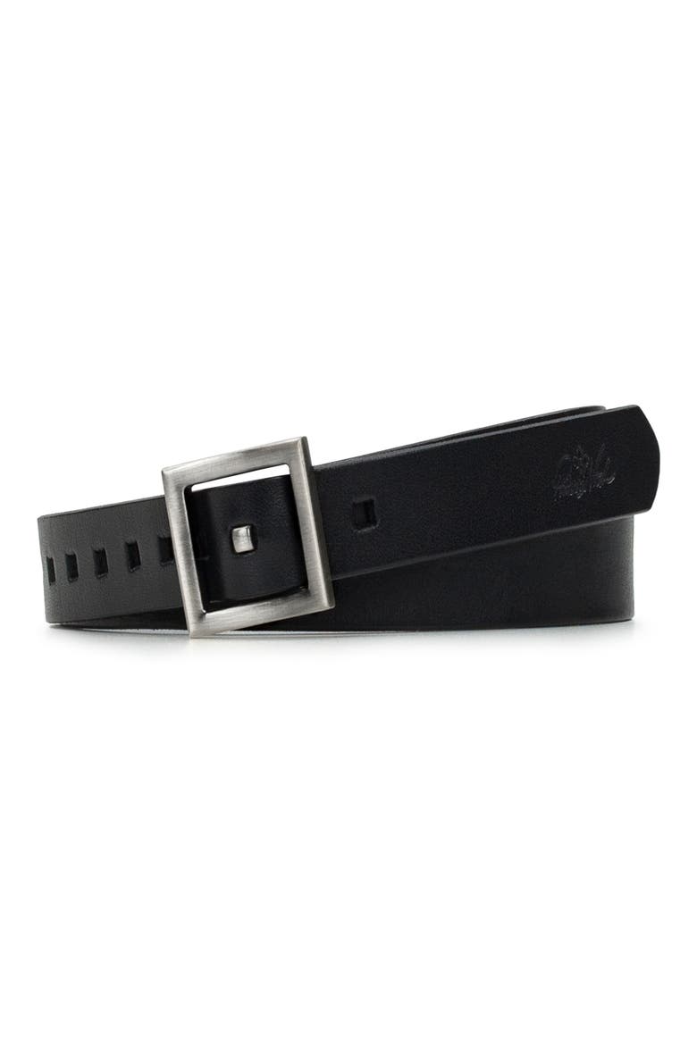Huxton Leather Belt, Main, color, BLACK