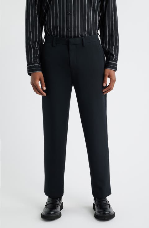 Flat Front Tapered Stretch Twill Dress Pants