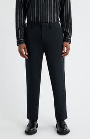 Open Edit Flat Front Tapered Stretch Twill Dress Pants