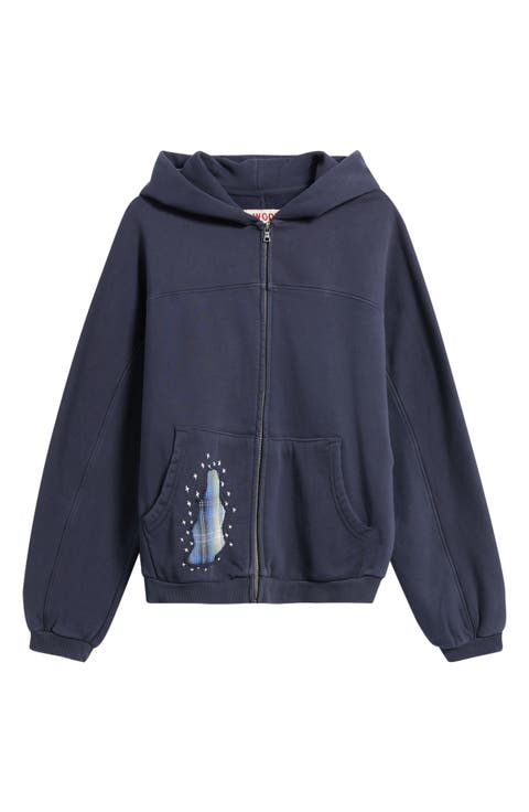 Patchwork Full Zip Hoodie