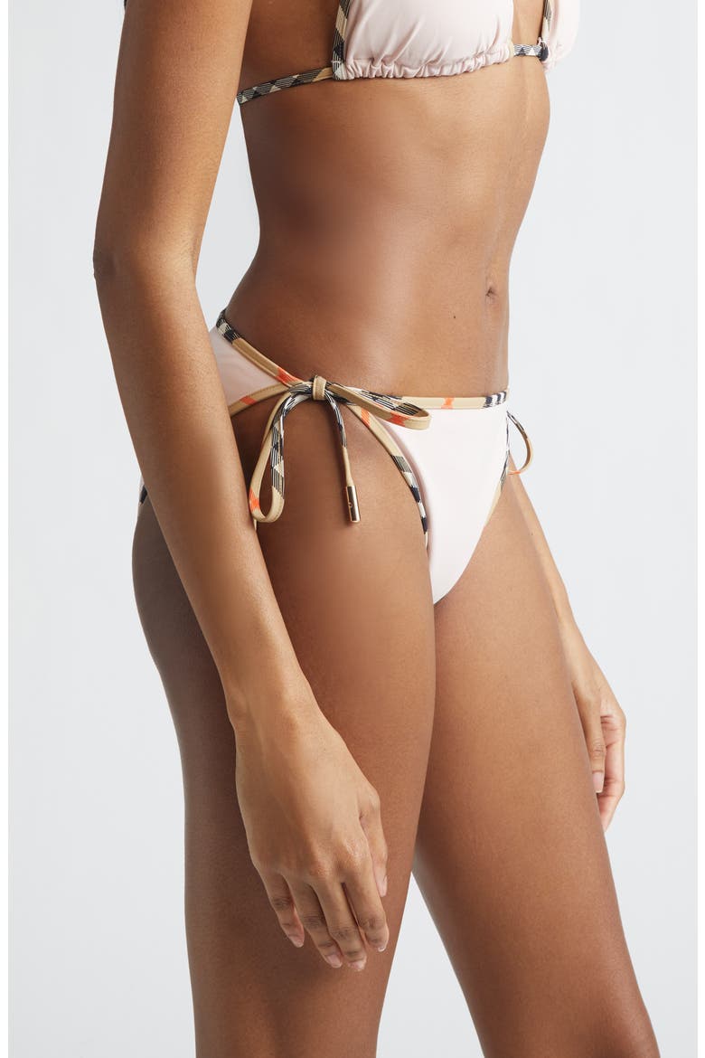Mata Check Trim Sting Bikini Bottoms, Alternate, color, BOUQUET