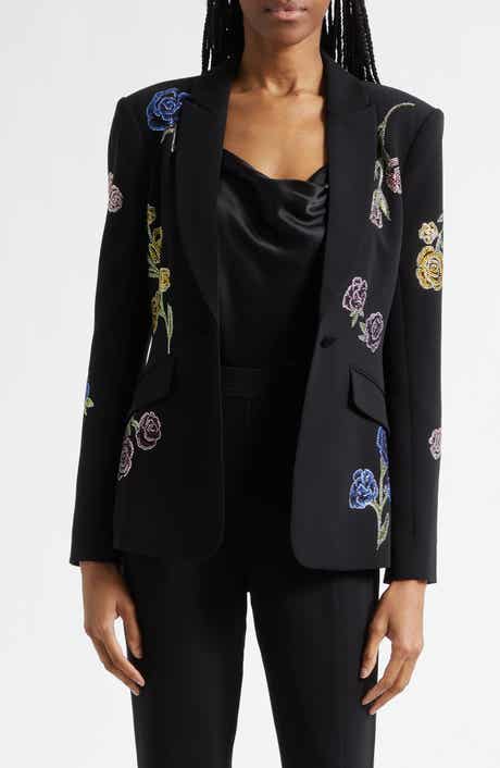Floral Ribbons Diamante Crepe Jacket