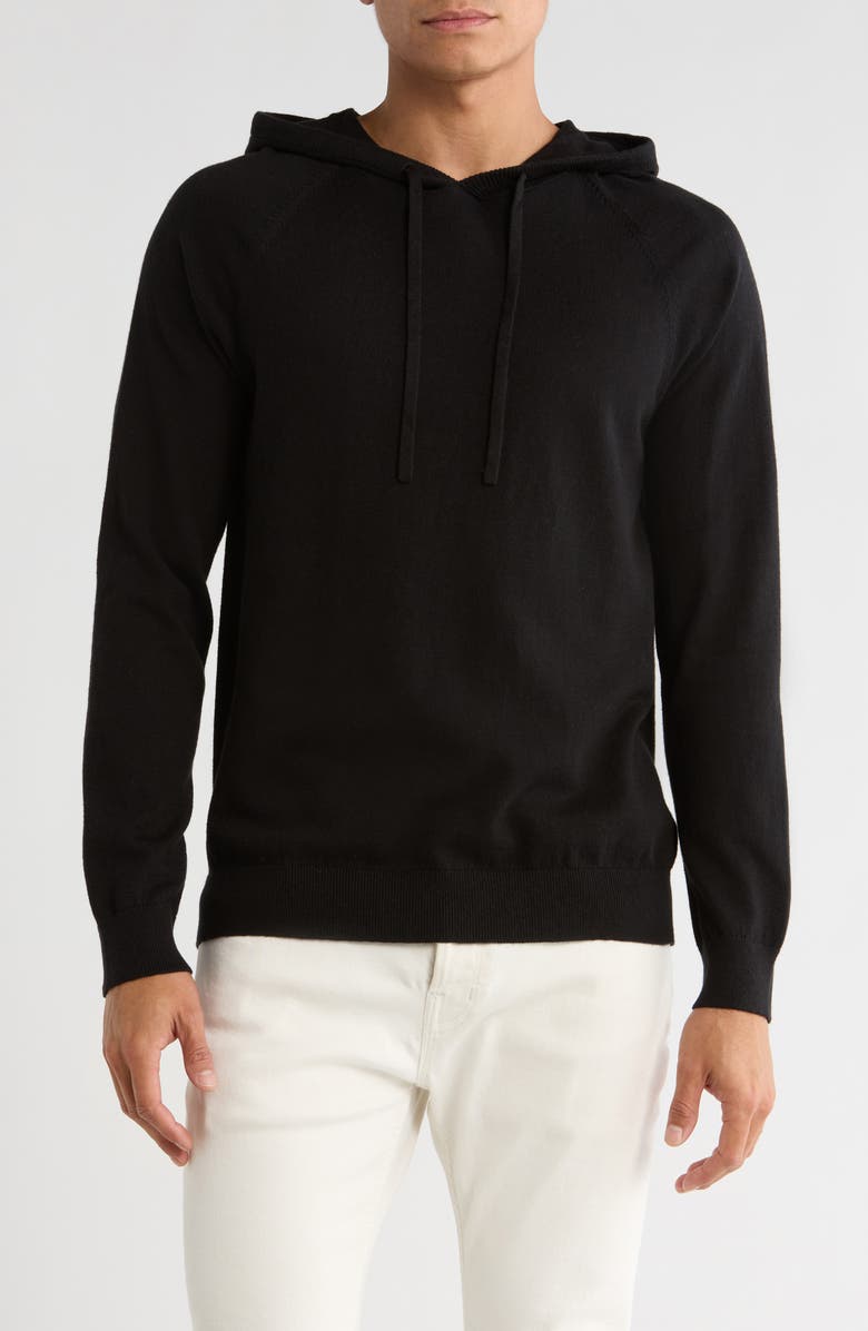 14th & Union Organic Cotton & Cashmere Crewneck Sweater Hoodie, Main, color, Black Caviar