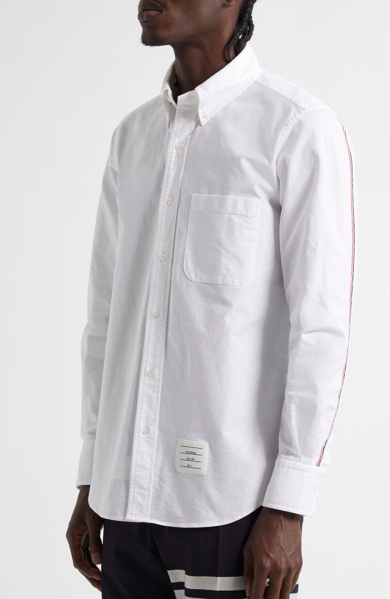 Thom Browne Straight Fit Cotton Oxford Button-Down Shirt, Alternate, color, 