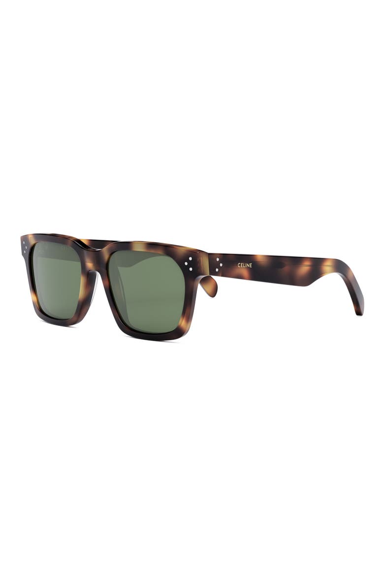 Bold 3 Dots 54mm Geometric Sunglasses, Alternate, color, BLONDE HAVANA / GREEN