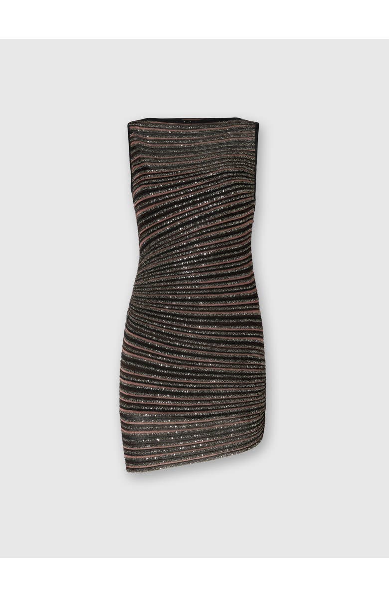 Missoni Boat Neck Mini Dress With Lamé Stripes, Main, color,