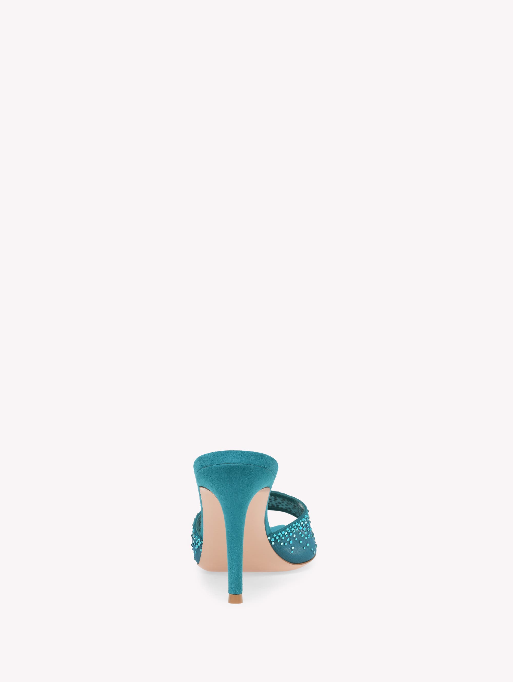 Gianvito Rossi Rania Mule 85, Alternate, color, Blue Fabric And Suede