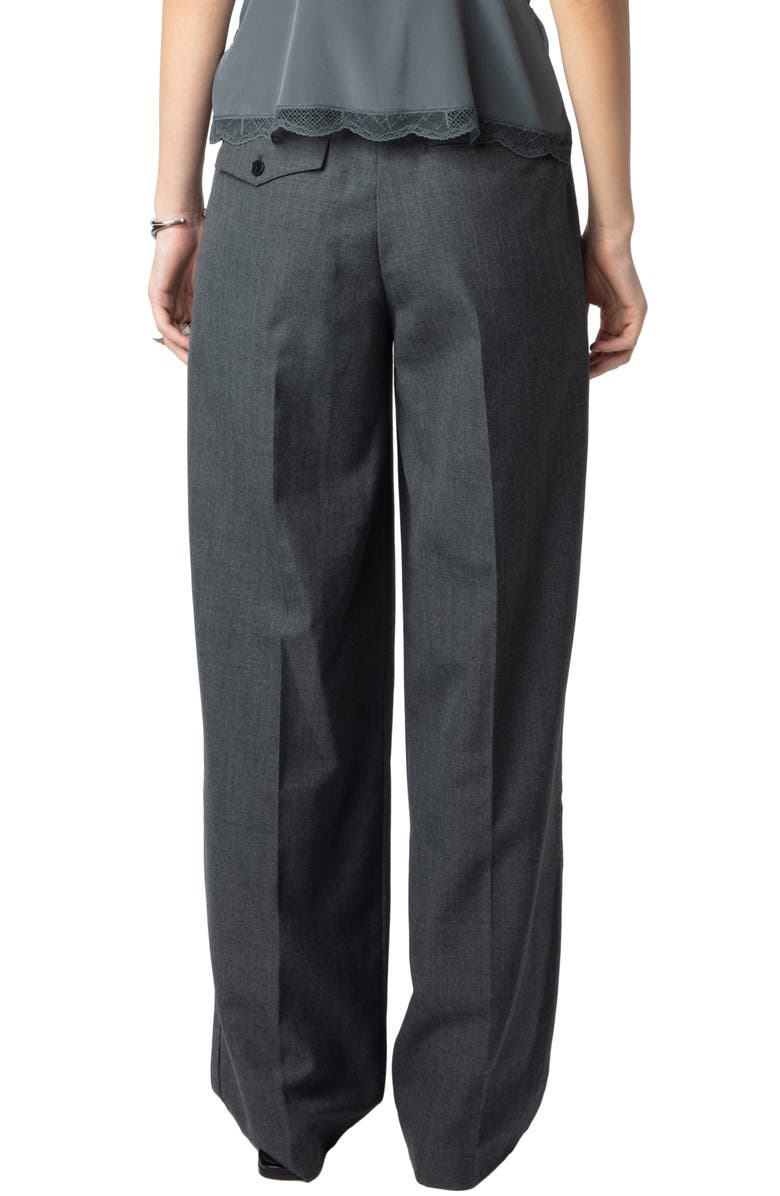 Zadig & Voltaire Puros Tailleur Raw Edge Wide Leg Pants, Alternate, color, 