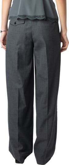 Zadig & Voltaire Puros Tailleur Raw Edge Wide Leg Pants