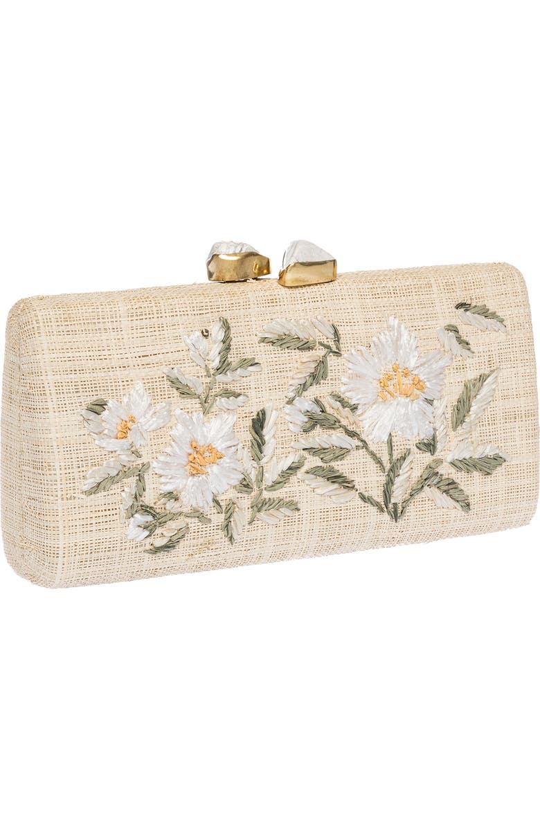 Rafe New York Alessandra Rattan Long Clutch, Alternate, color, White