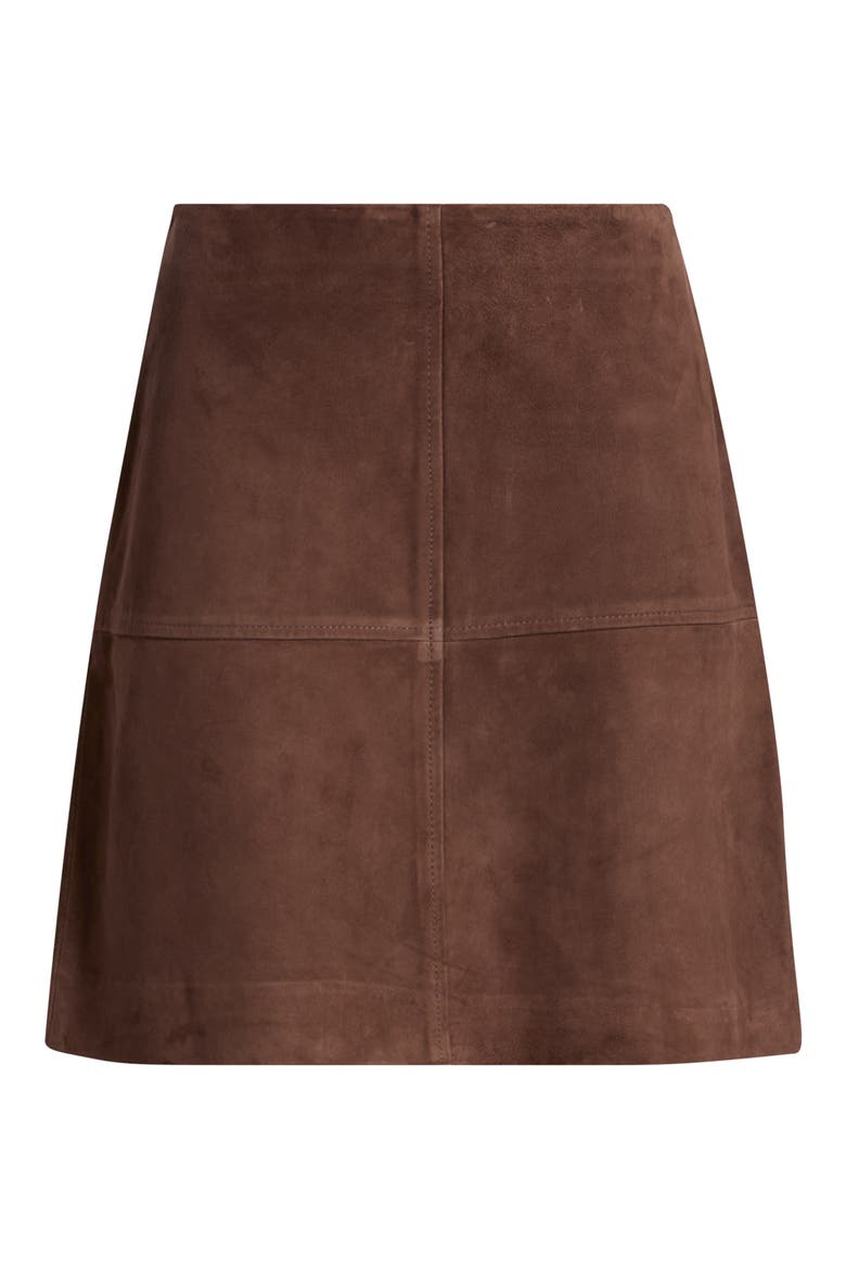 Suede Leather Miniskirt, Alternate, color, BROWN CHICORY