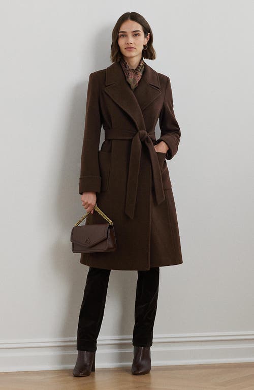 Ralph Lauren Women's Wool-blend Belted Wrap Coat In Brown