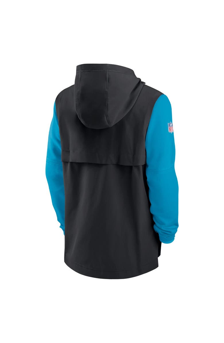 Nike Men's Nike Black/Blue Carolina Panthers Sideline Player Quarter-Zip Hoodie, Alternate, color, Black