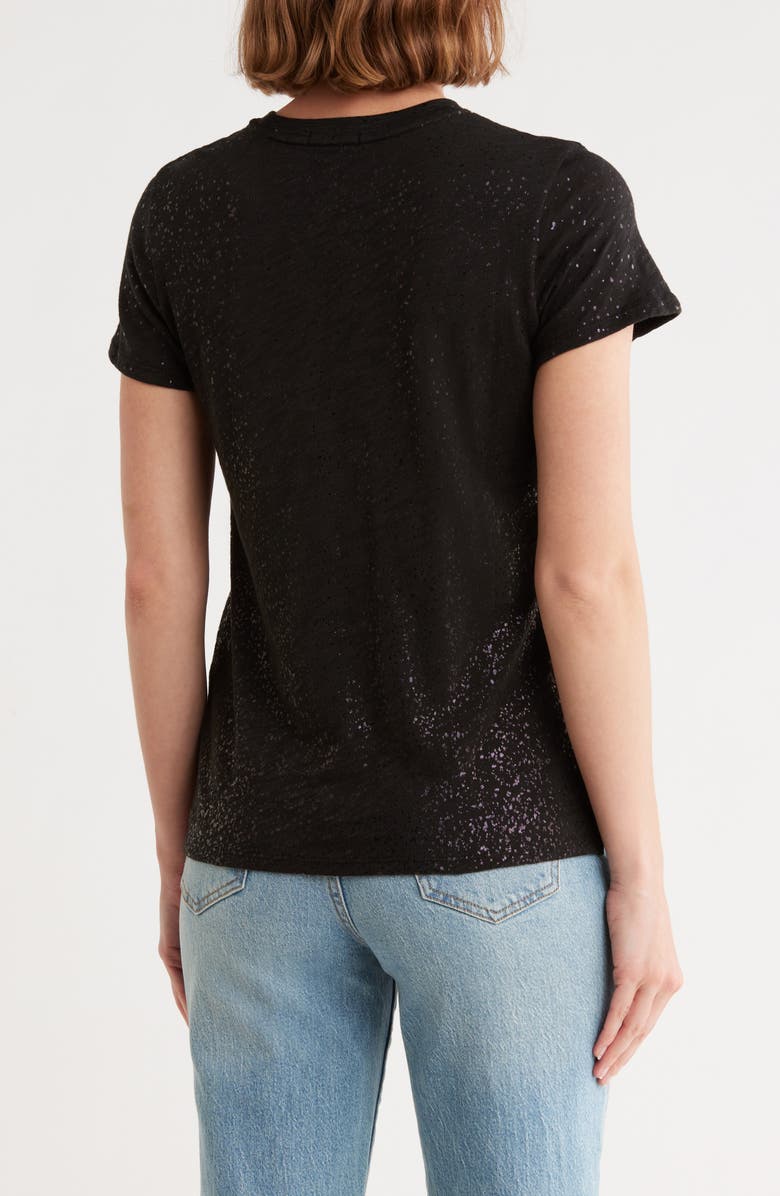 ATM Anthony Thomas Melillo Metallic Slub Cotton Jersey T-Shirt, Alternate, color, Black/ Black