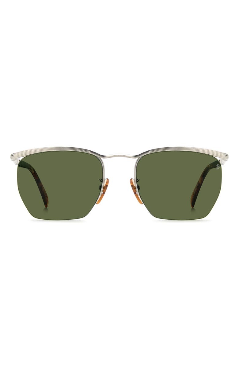 David Beckham Eyewear 55mm Square Sunglasses, Main, color, Palladium Brown/ Green