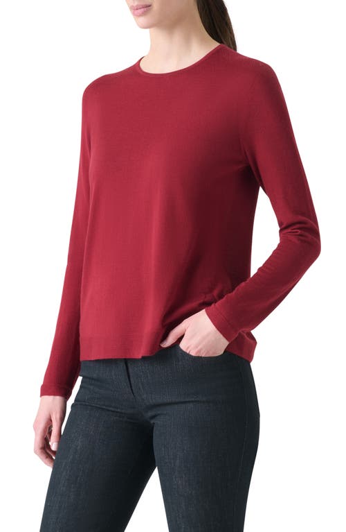 Akris Fine Guage Cashmere & Silk Crewneck Sweater In Red
