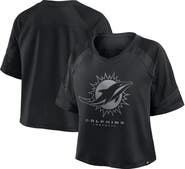 FANATICS Women's Fanatics Miami Dolphins Oversized Raglan V-Neck Blackout Fashion Jersey