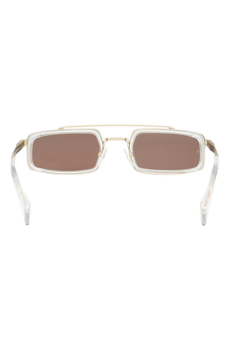 rag & bone 52mm Navigator Sunglasses, Alternate, color, Gold / Crystal Clear / Brown