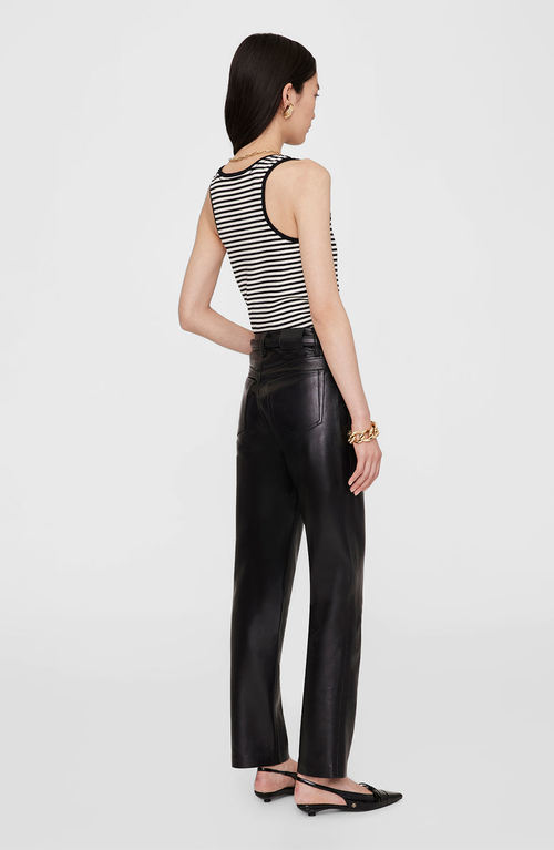 Anine Bing Alessia Tank Top In Black Cotton In Black