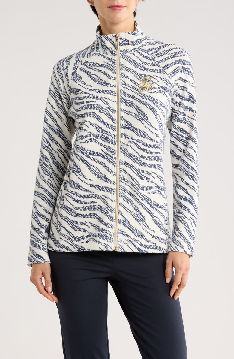 Tommy Bahama Aruba Zebra Front Zip Sweatshirt, Main, color, Coconut