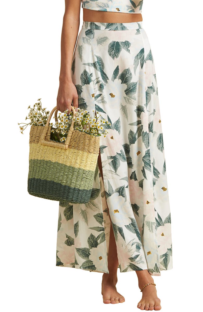 Billabong x The Salty Blonde Peachy Keen Maxi Skirt, Main, color, 
