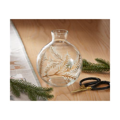 Tag Botanical Etched Glass Vase For Decorative Bouquets Clear In Multi