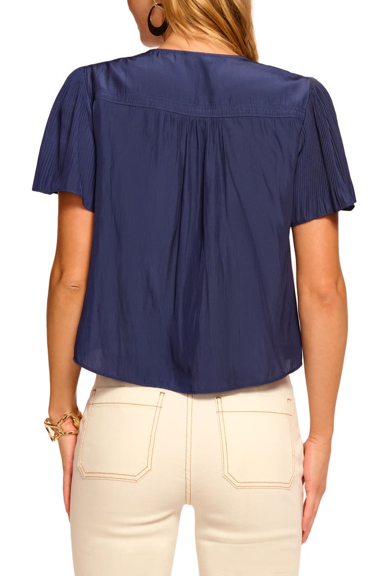 Selene Tie Front Crop Top, Alternate, color, SPRING NAVY