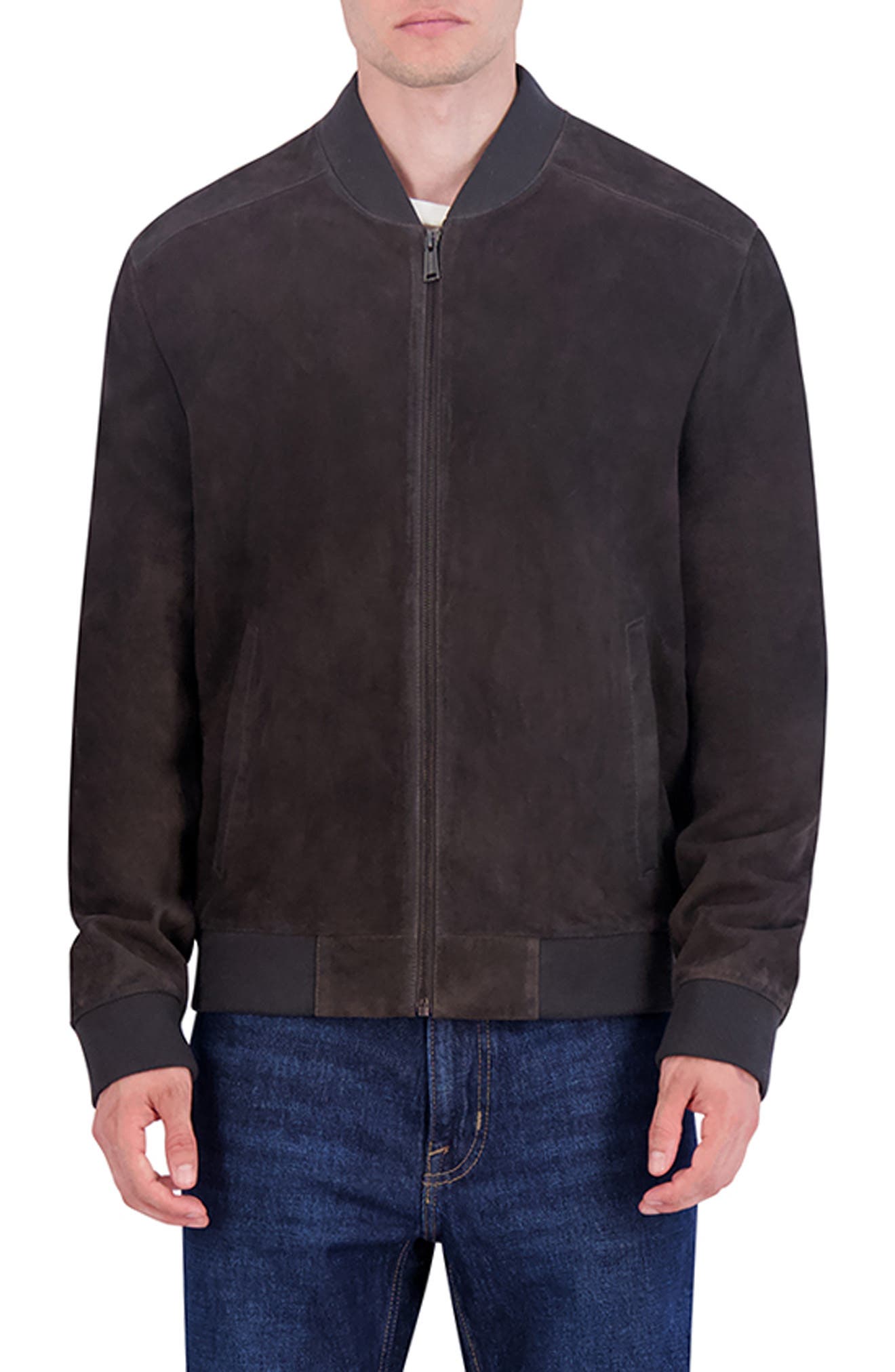 Cole Haan Suede Bomber Jacket