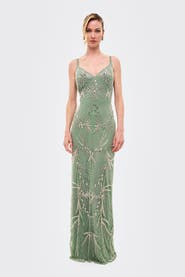 BEAUUT Embellished Sequins Fitted Gown