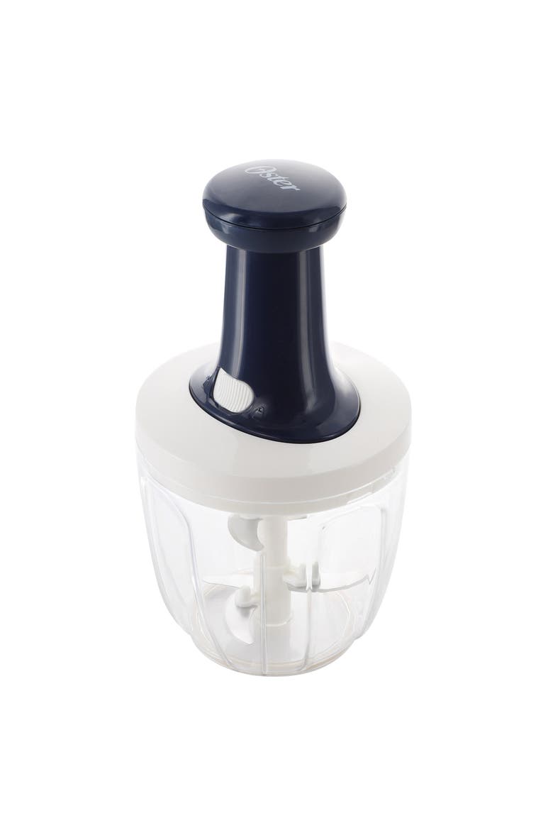 9x5" Push Top Stainless Steel Vegetable Chopper in Navy, Alternate, color, Blue
