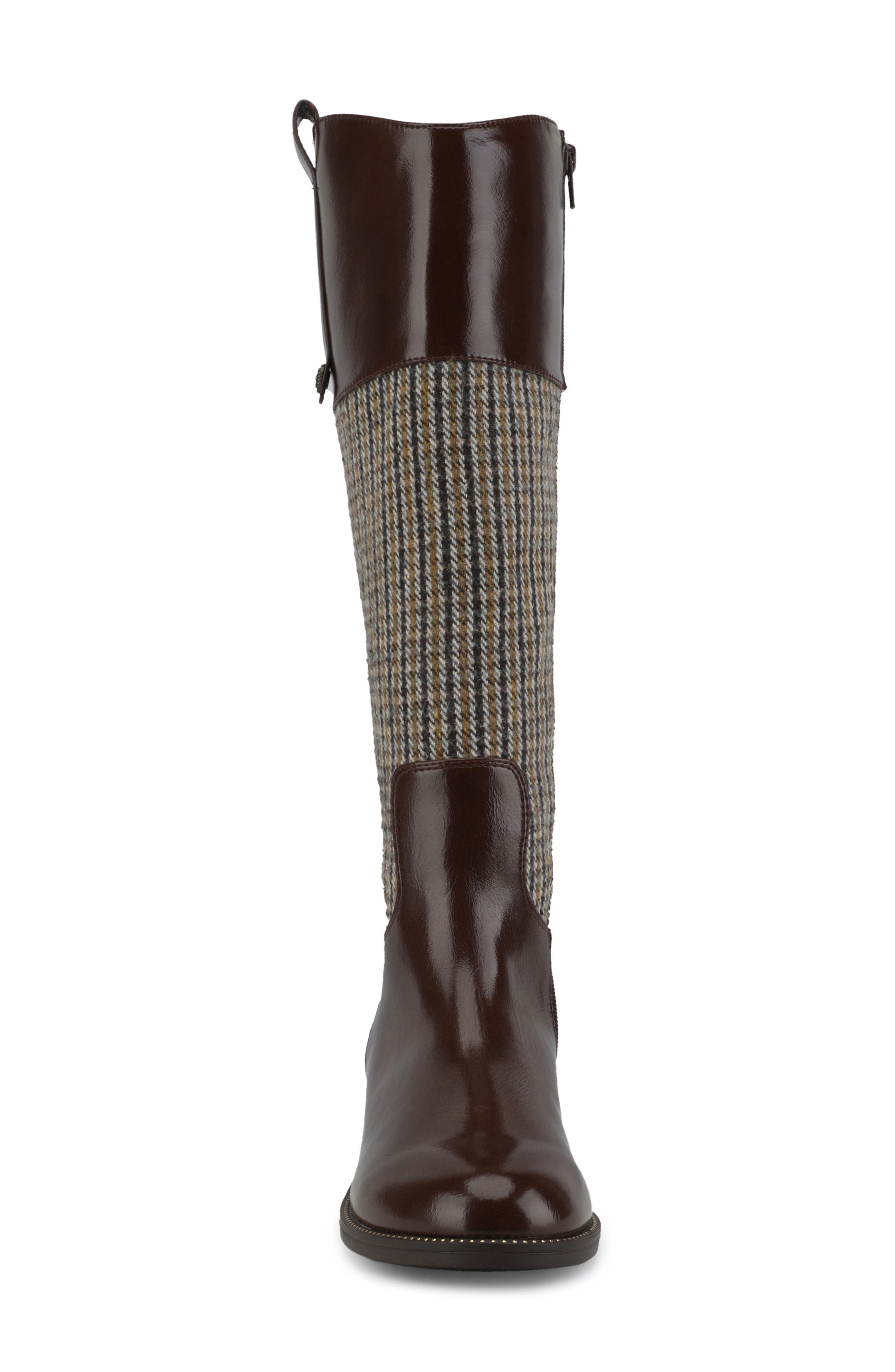 Fog Knee High Leather Riding Boot, Alternate, color, BROWN