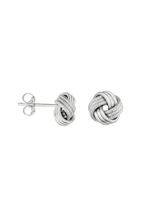 14k Gold Love Knot Stud Earrings