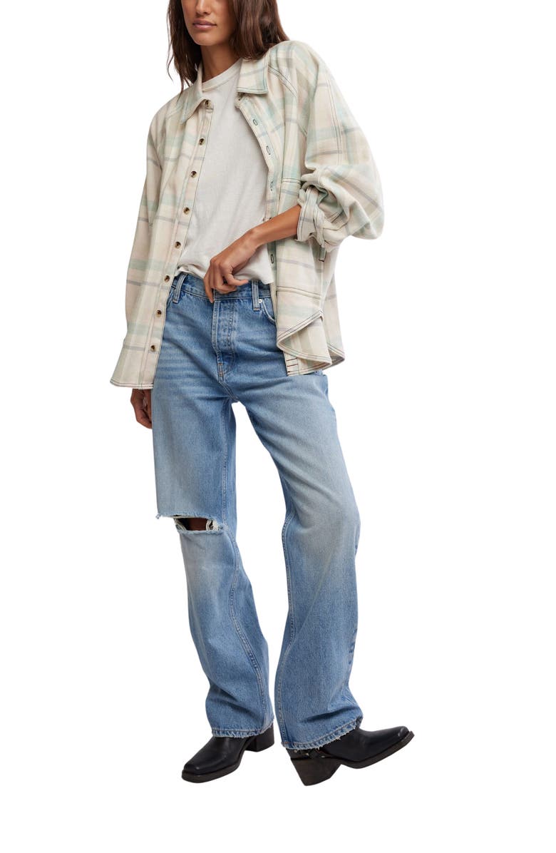 Free People Holly Ripped Bootcut Jeans, Alternate, color, Cambridge