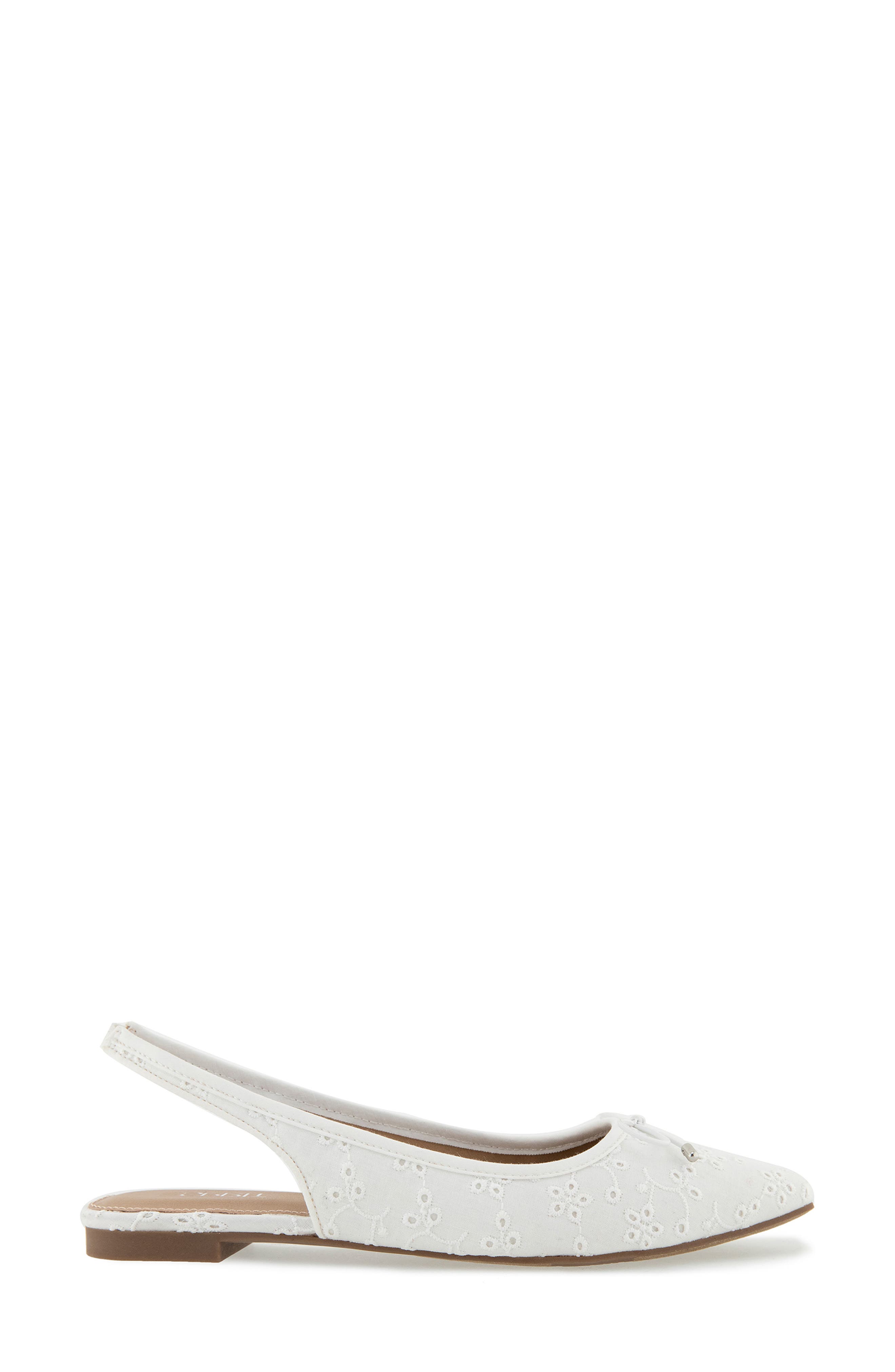 Esprit Petria Slingback Flat, Alternate, color, White Eyelet