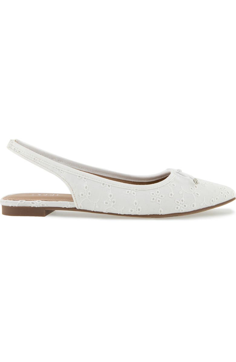 Esprit Petria Slingback Flat, Alternate, color, White Eyelet
