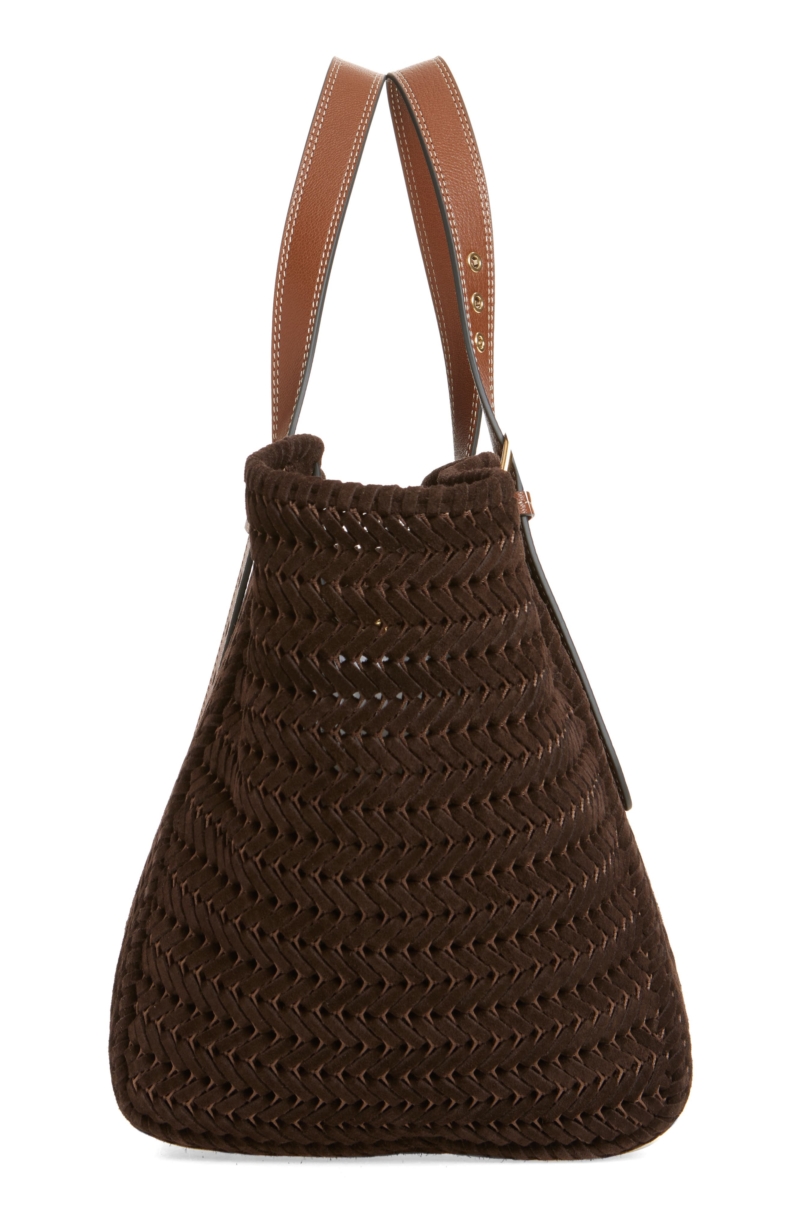 Anya Hindmarch Neeson Square Woven Leather Tote, Alternate, color, 